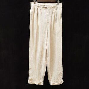 Smokey Joes Mens Linen Pleated Pants Size 34 Coastal Beach Preppy Old Money